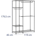 10011581 Regał ażurowy Wymiary szerokość 119 cm, głębokość 45 cm, wysokość 179,5