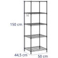 10011582 Regał ażurowy Wymiary szerokość 55 cm, głębokość 44,5 cm, wysokość 150 cm