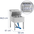 10012596 Zlew porządkowy Wymiary Szerokość 50 cm, głębokość 61 cm, wysokość 84,5 cm