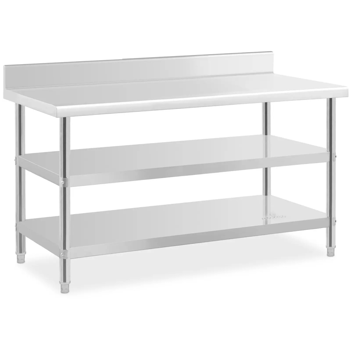 10012668 Stół gastronomiczny z rantem i 2 półkami 150x70cm