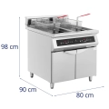 10013075 Frytownica indukcyjna Wymiary: szerokość 80 cm, głębokość 90 cm, wysokość 98 cm