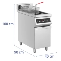 10013076 Frytownica indukcyjna Wymiary: szerokość 40 cm, głębokość 90 cm, wysokość 100 cm