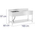10013157 Zlewozmywak Wymiary Szerokość 160 cm, głębokość 60 cm, wysokość 97 cm.