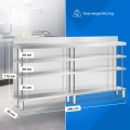 10013468 Stół barowy Wymiary: szerokość 200 cm, głębokość 30 cm, wysokość 115 cm, odległości między półkami 20, 20 oraz 35 cm