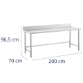 10012636 Stół roboczy Wymiary: szerokość 200 cm, głębokość 70 cm, wysokość 96,5 cm