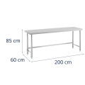 10012639 Stół roboczy Wymiary: szerokość 200 cm, głębokość 60 cm, wysokość 85 cm