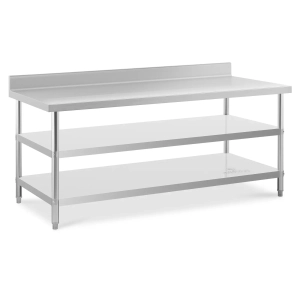 Stół gastronomiczny z rantem i 2 półkami 200x90cm | 10012658