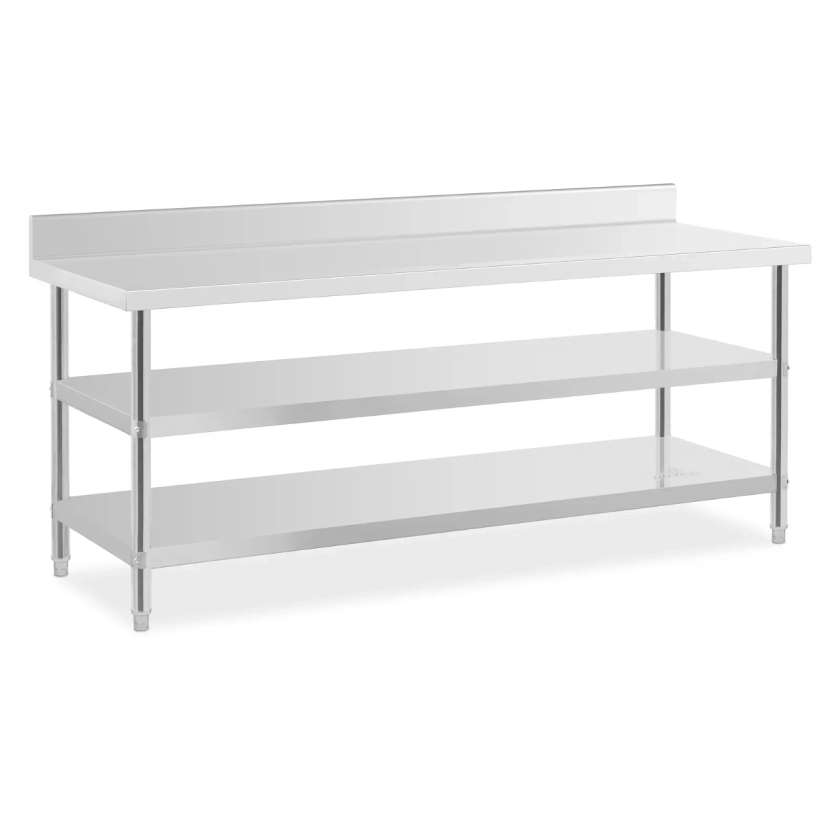 10012660 Stół gastronomiczny z rantem i 2 półkami 200x70cm