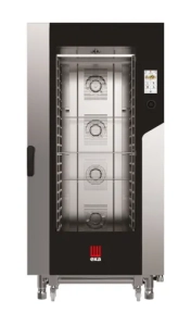 Piec konwekcyjno-parowy Millennial Touch Screen Gastro z automatycznym systemem myjącym, 20 × GN 1/1 – sterowany elektronicznie, elektryczny, Tecnoeka, 400V/31000W, 930x1035x(H)1900mm