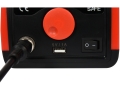 Panel przedni stacji lutowniczej z przyciskiem pokrętła, gniazdem USB i włącznikiem YATO YT-82456