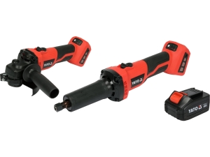 Zestaw szlifierek YATO kątowa 125mm i prosta 18V 4 Ah akumulatorowy YT-828296