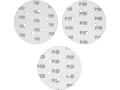 Papier ścierny 125 mm gradacja P80 P100 P120 z otworami na rzep, zestaw YATO YT-829783