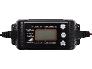 Prostownik elektroniczny YATO 6V 12V 4A lcd do akumulatorów żelowych YT-83033