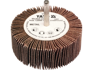 Ściernica listkowa YATO trzpieniowa 80x30mm P120 do metalu drewna YT-83375