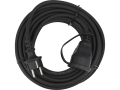 Przedłużacz budowlany czarny zwinięty kabel z wtyczką i gniazdem YATO YT-81026