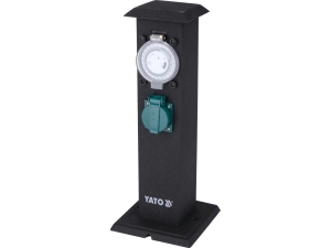 Gniazdo ogrodowe słupek stal IP44 2x230V z programatorem YATO YT-81276