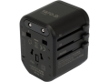 Adapter podróżny czarny z wtyczkami EU UK USA AUS z tyłu YATO YT-81300