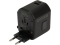 Adapter podróżny czarny wtyczka EU wysunięta z portami USB YATO YT-81300