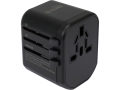 Adapter podróżny czarny z gniazdem uniwersalnym i wtyczkami EU UK USA YATO YT-81300
