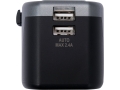 Adapter podróżny dwa porty USB widok z boku z opisem AUTO MAX 2.4A YATO YT-81301