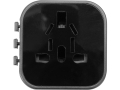 Adapter podróżny czarny gniazdo uniwersalne widok z przodu bez wtyczki YATO YT-81302