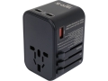Adapter podróżny z gniazdem uniwersalnym i portami USB, widok z przodu YATO YT-81303