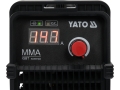 Wyświetlacz LCD i pokrętło regulacji prądu spawarki MMA YATO YT-81355
