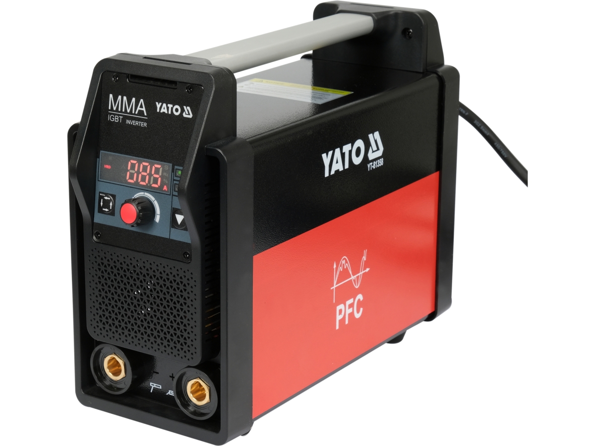 Spawarka inwerterowa czerwono-czarna z uchwytem i wyświetlaczem LCD YATO YT-81358