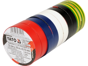 Taśma izolacyjna YATO zestaw 12mm x 10m PCV mix kolorów 10 szt. YT-8156