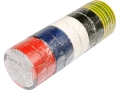 Zestaw taśm izolacyjnych PVC w mieszanych kolorach, ułożone w stos YATO YT-8173