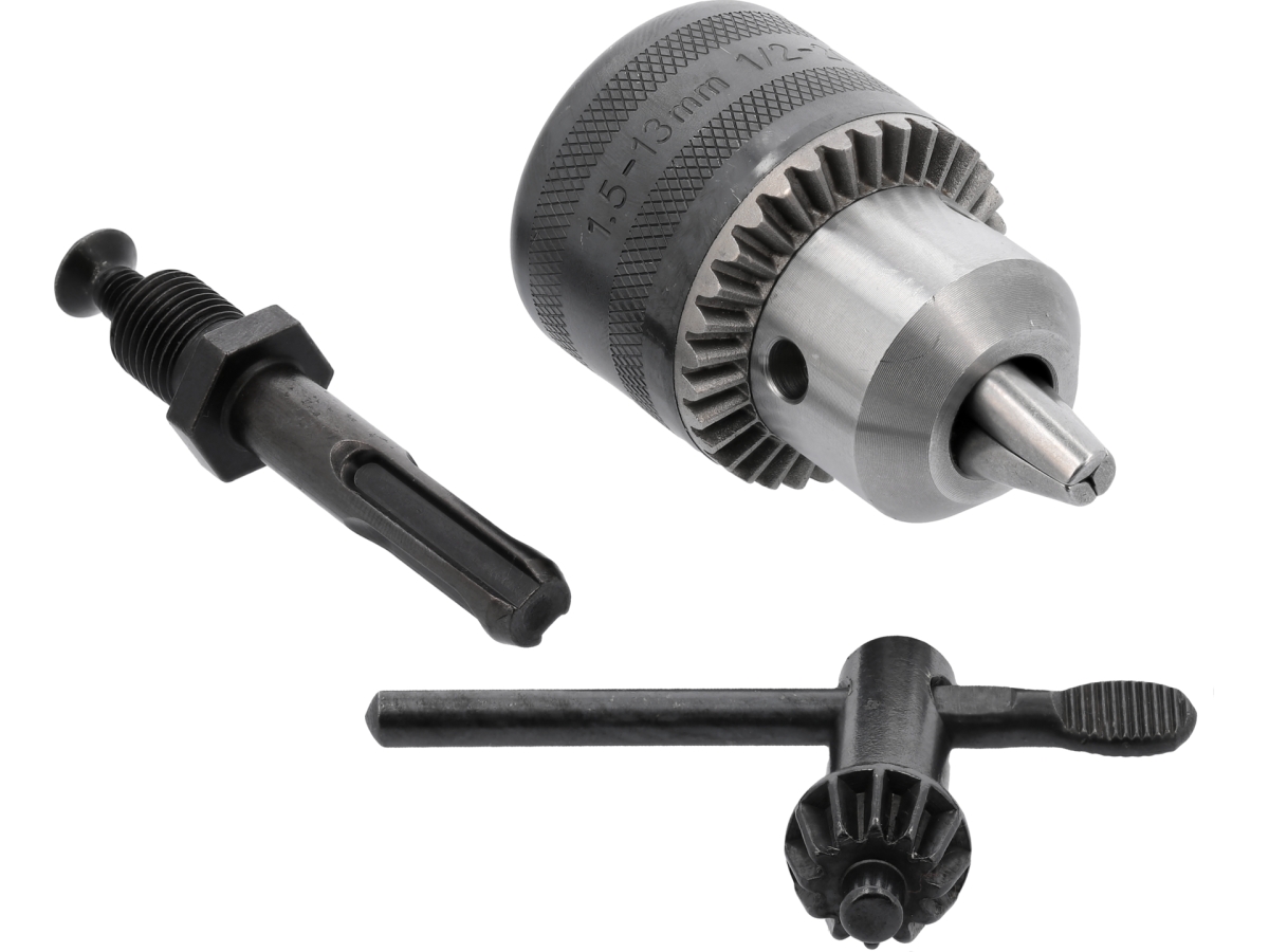 Uchwyt wiertarski z kluczem i adapterem SDS plus, czarny i metaliczny YATO YT-820302