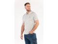 Męska koszulka polo szary melanż na modelu w jeansach, widok z boku YATO YT-78634