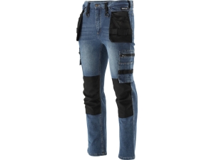 Spodnie robocze monterskie YATO jeans stretch niebieskie L/XL YT-79053