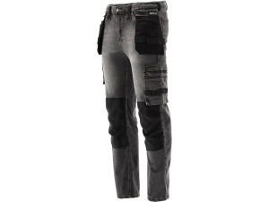 Spodnie robocze monterskie YATO stretch jeans szare rozmiar XL YT-79064