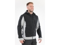 Polar roboczy z kapturem na mężczyźnie czarno-szary uśmiech w ujęciu z boku YATO YT-79170
