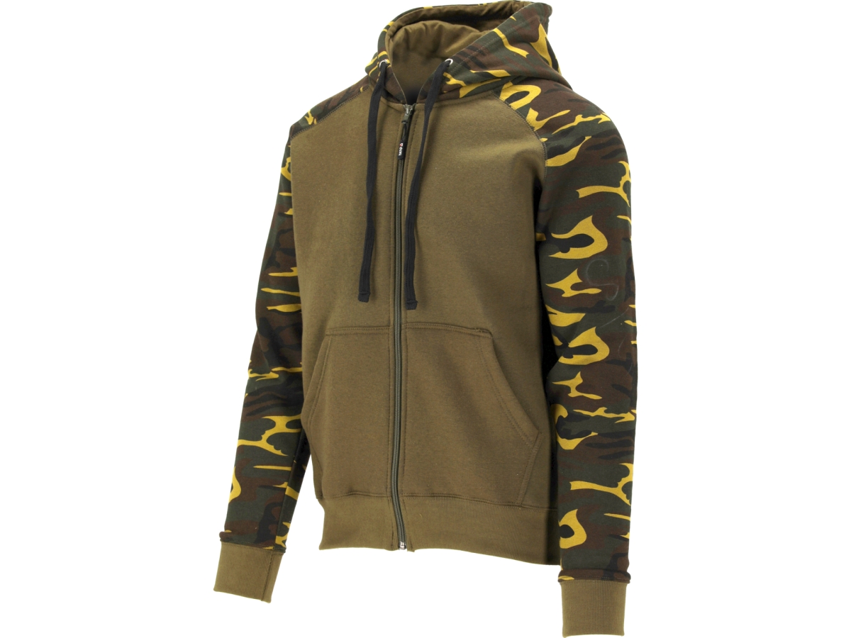 Bluza z kapturem moro z zamkiem, widok z ukosa z przodu YATO YT-79224