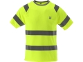 T-shirt ostrzegawczy żółty z szarymi pasami odblaskowymi, przód YATO YT-79377