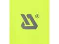 Logo marki odblaskowe na żółtym materiale koszulki w zbliżeniu YATO YT-79377