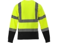 Longsleeve ostrzegawczy żółty z czarnymi mankietami i pasami odblaskowymi, widok z tyłu YATO YT-79382