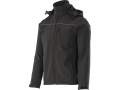 Kurtka softshell robocza czarna z kapturem, widok z przodu i z boku YATO YT-79552