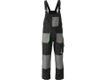 Spodnie robocze ogrodniczki czarne z szarymi kieszeniami, widok z przodu YATO YT-80175