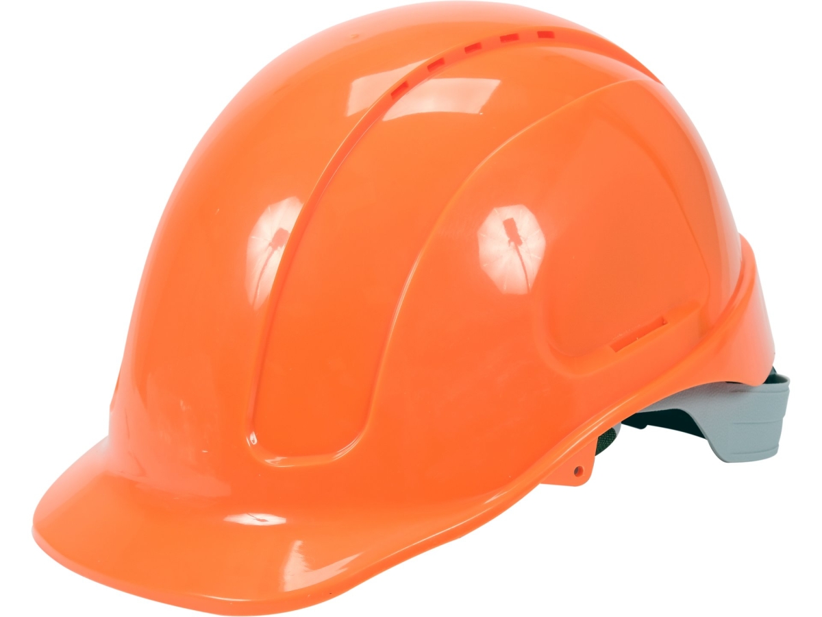 Kask ochronny budowlany pomarańczowy widok z przodu i z boku YATO YT-73970