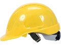 Żółty kask budowlany widok z boku z regulacją pasa YATO YT-73971