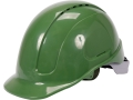 Kask ochronny budowlany zielony z regulacją, widok z przodu i z boku YATO YT-73975