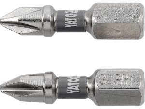 Bity końcówki wkrętakowe YATO 1/4 cala x 25mm ph1 2 szt.uki stal s2 YT-78000