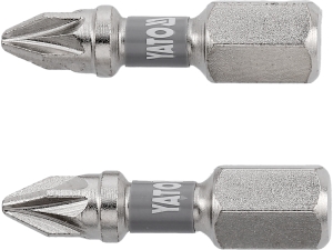 Bity do wkrętarki YATO pozidriv pz1 niklowane 25mm zestaw 2 szt.uki YT-78003