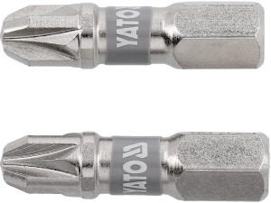 Bity wkrętakowe YATO pozidriv pz3x25mm 2 szt. niklowane stal s2 YT-78005