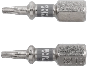 Bity do wkrętarki YATO TORX t8 niklowane 1/4 cala 25mm zestaw 2 szt. YT-78010
