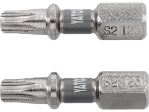 Bity końcówki do wkrętarki YATO TORX T25 1/4 cala 25mm niklowane 2 szt. YT-78014