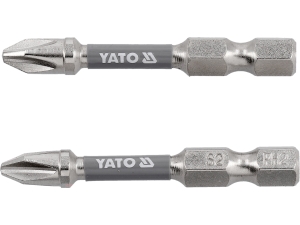 Bity do wkrętarki YATO ph2 50mm niklowane 1/4 cala 2 szt. s2 hrc 58-60 YT-78021